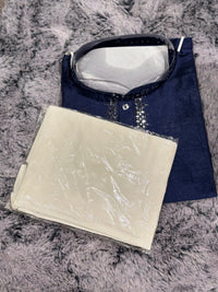 Blue Long Silk Kurta