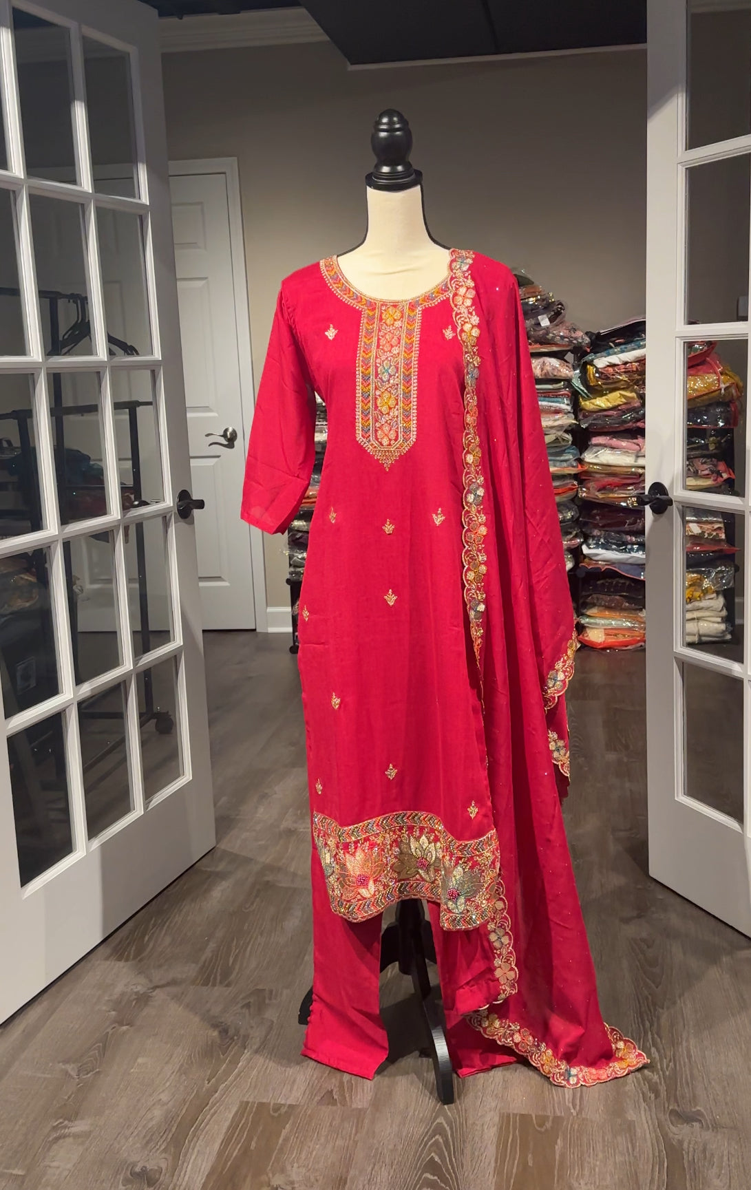 Raspberry Silk Salwar Kameez