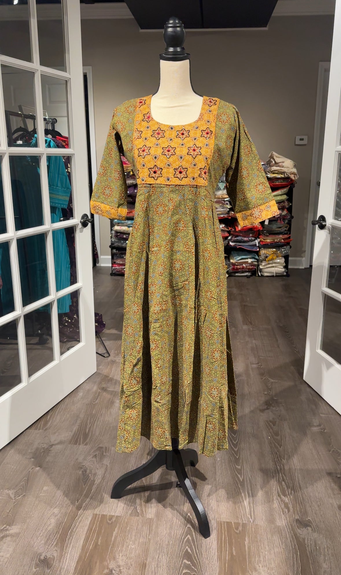 Yellow-Green Anarkali Kurti