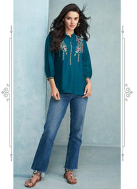 Blue Rayon Casual Wear