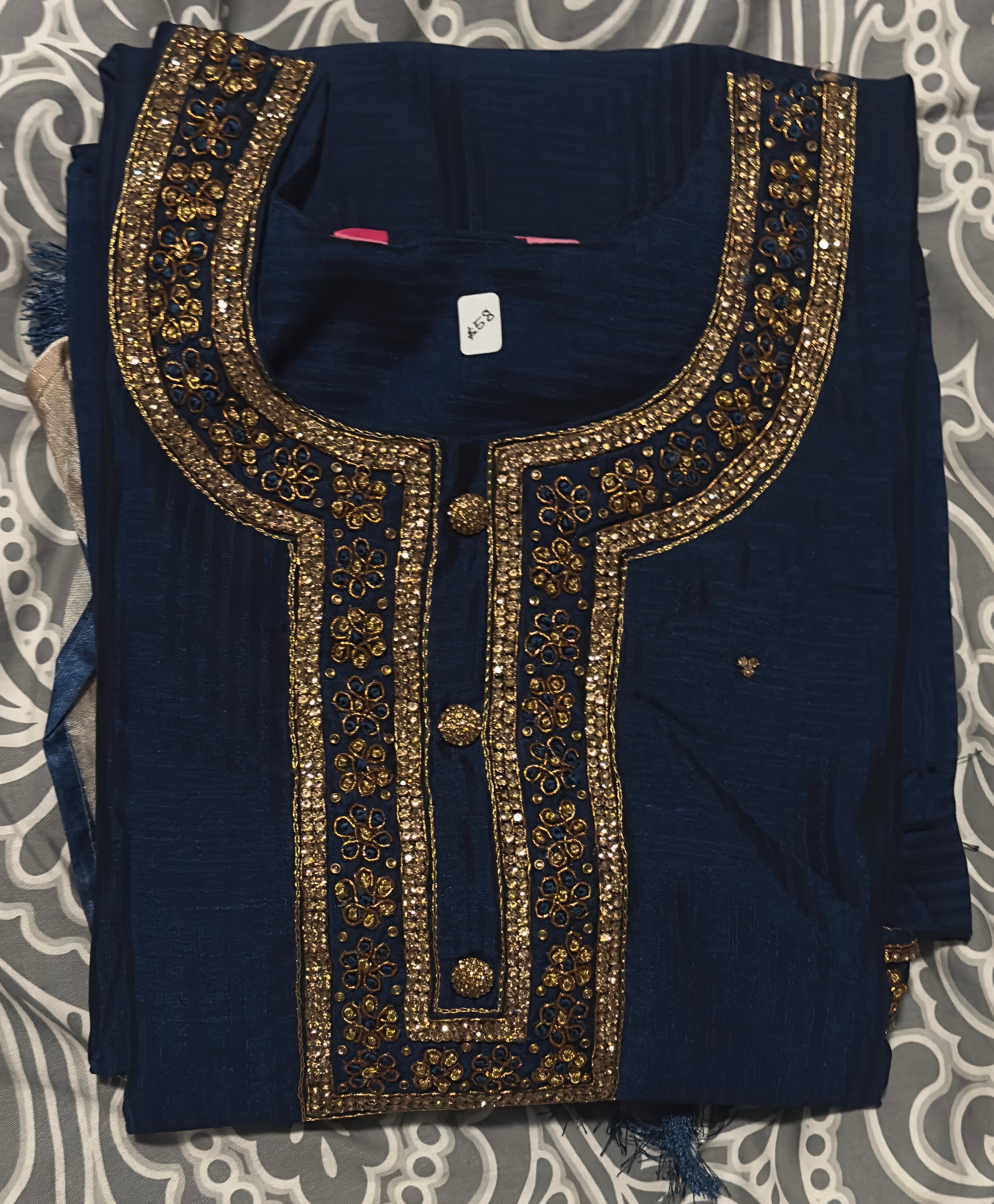 Dark Blue Embroidery Salwar