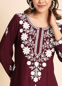 Maroon Rayon Daily Wear