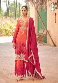 Digital Print Chinon Silk Pakistani Suit