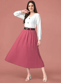 Pink Crepe Party Wear