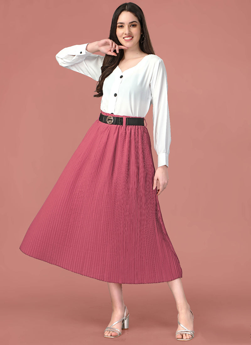 Pink Crepe Party Wear