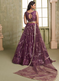 Purple Net Lehenga