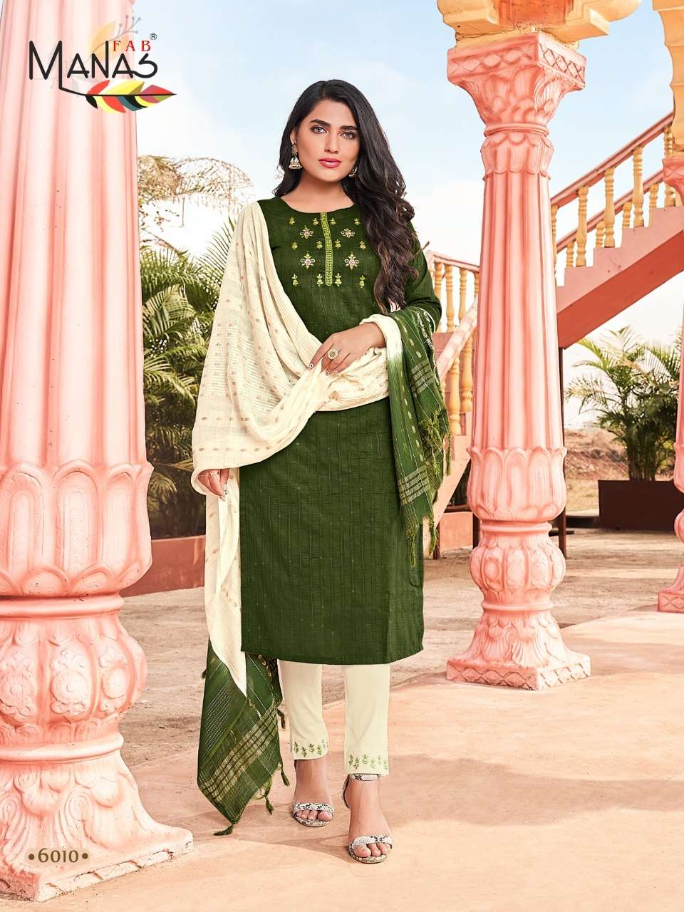 Plain green shop suit design