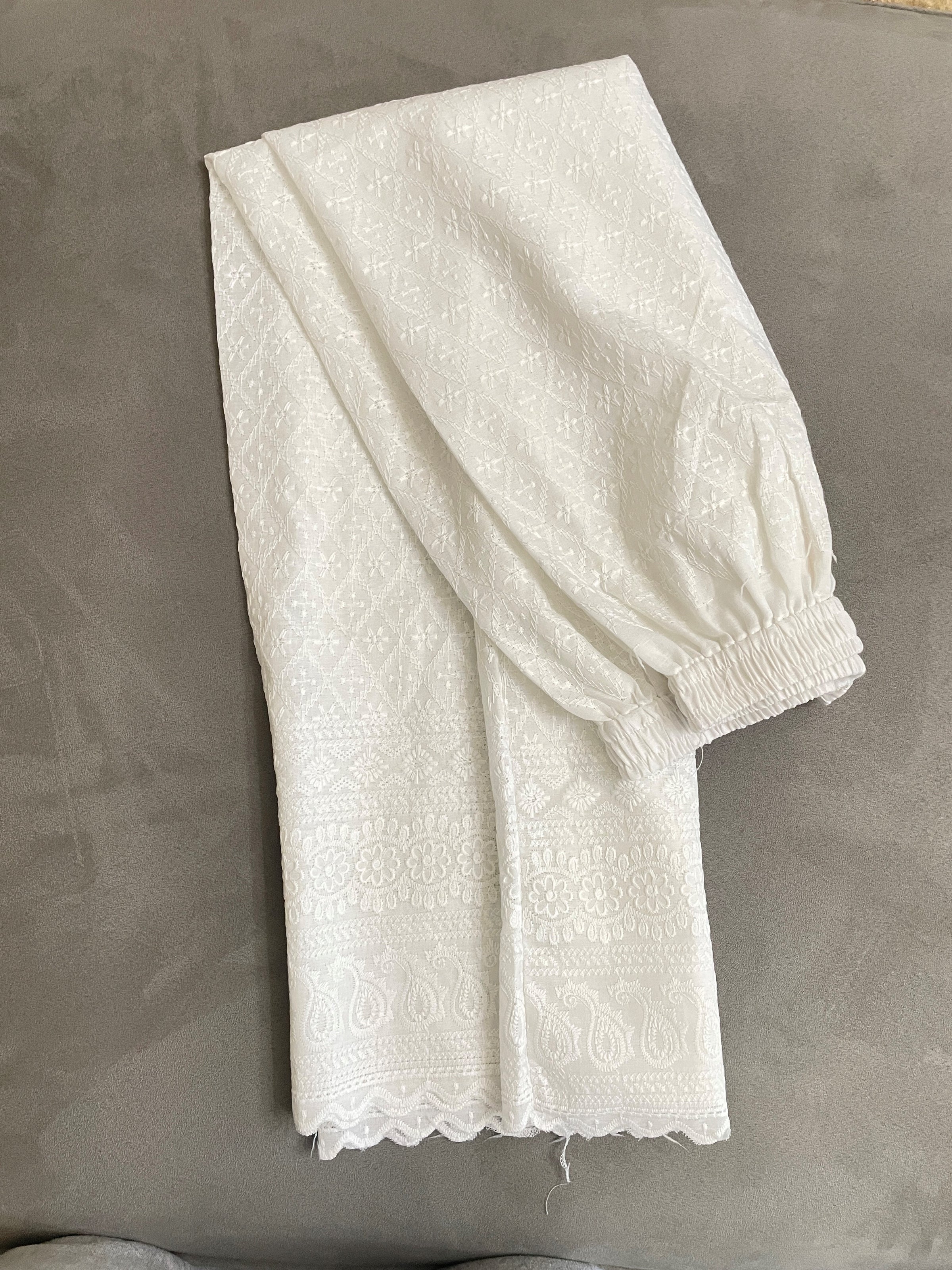 Cotton Chikankari Palazzo Pants