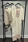 Off-White Silk Embroidery Salwar