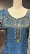 Blue Silk Embroidery Salwar