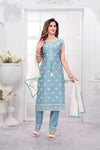 Celeste Blue Chanderi Silk Salwar