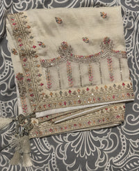 Beige Silk Salwar Suit