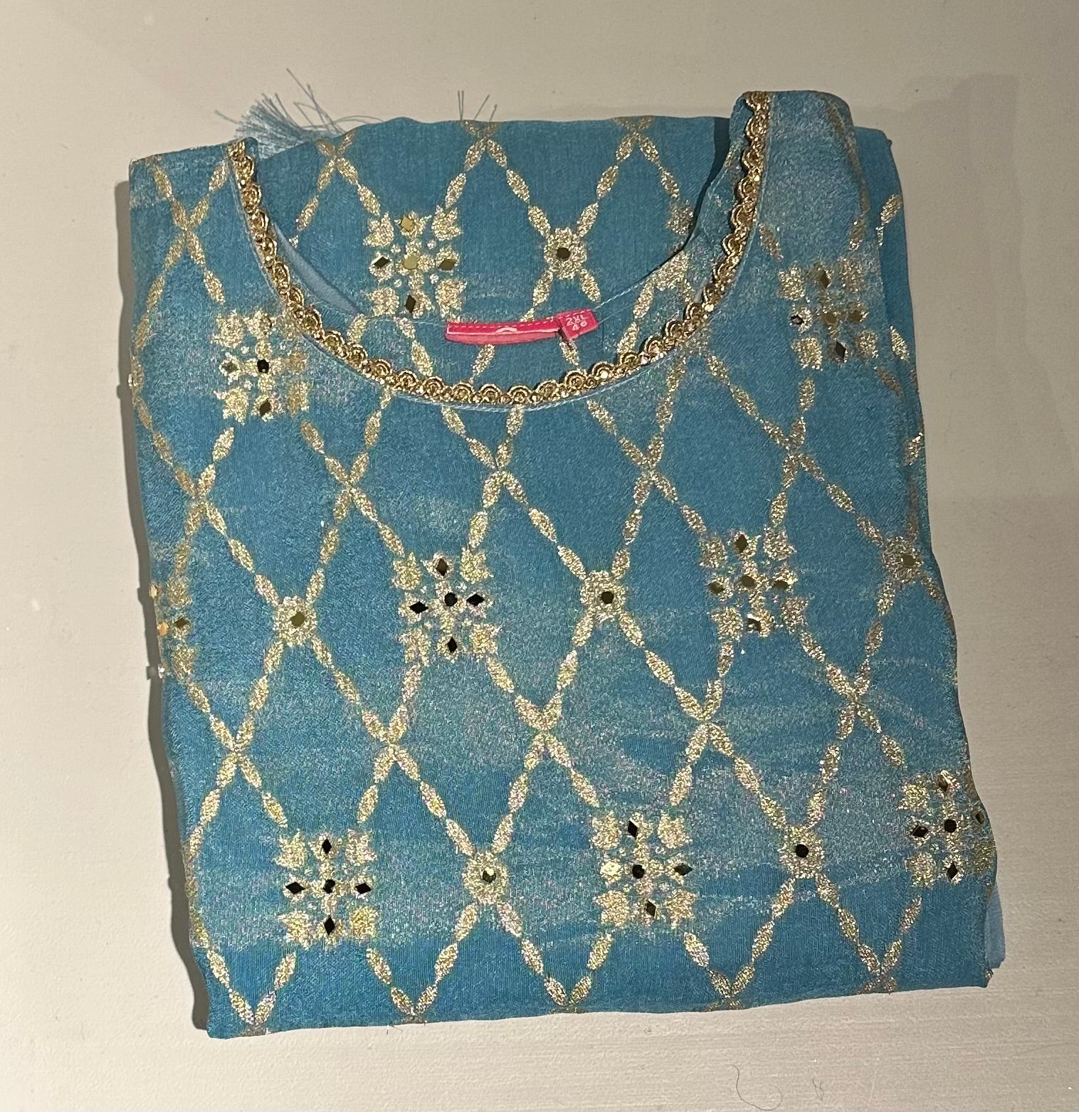 Sky Blue Silk Embroidery Salwar