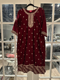 Wine Silk Salwar Suit