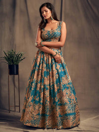 Aqua Blue Georgette Lehenga