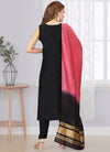 Black Chanderi Silk