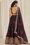 Black Organza Printed Lehenga