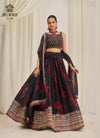 Black Organza Printed Lehenga