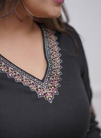 Black Floral Embroidered Salwar