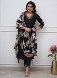 Black Floral Embroidered Salwar