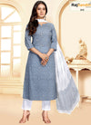 Blue Printed Cotton Salwar