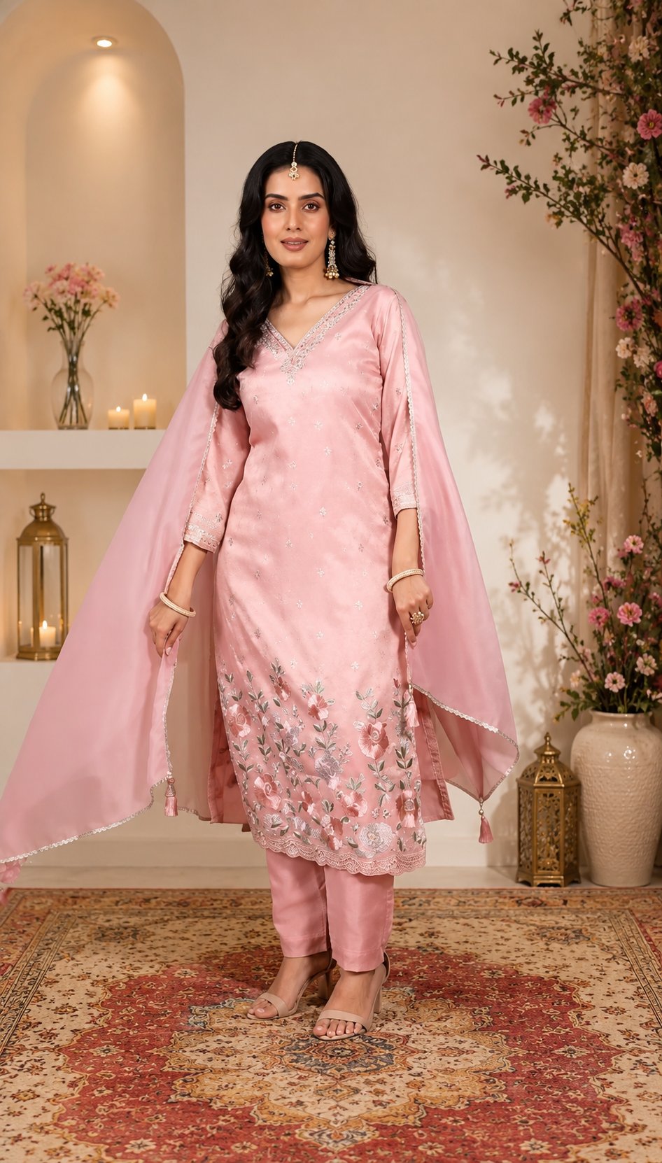 Blush Pink Silk Salwar Suit