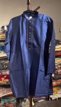 Blue Long Silk Kurta