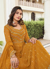 Mustard Georgette Anarkali Suit