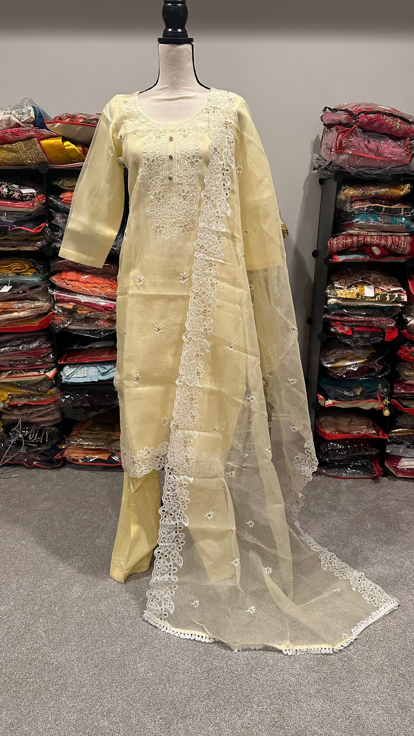 Yellow Embroidered Suit Set