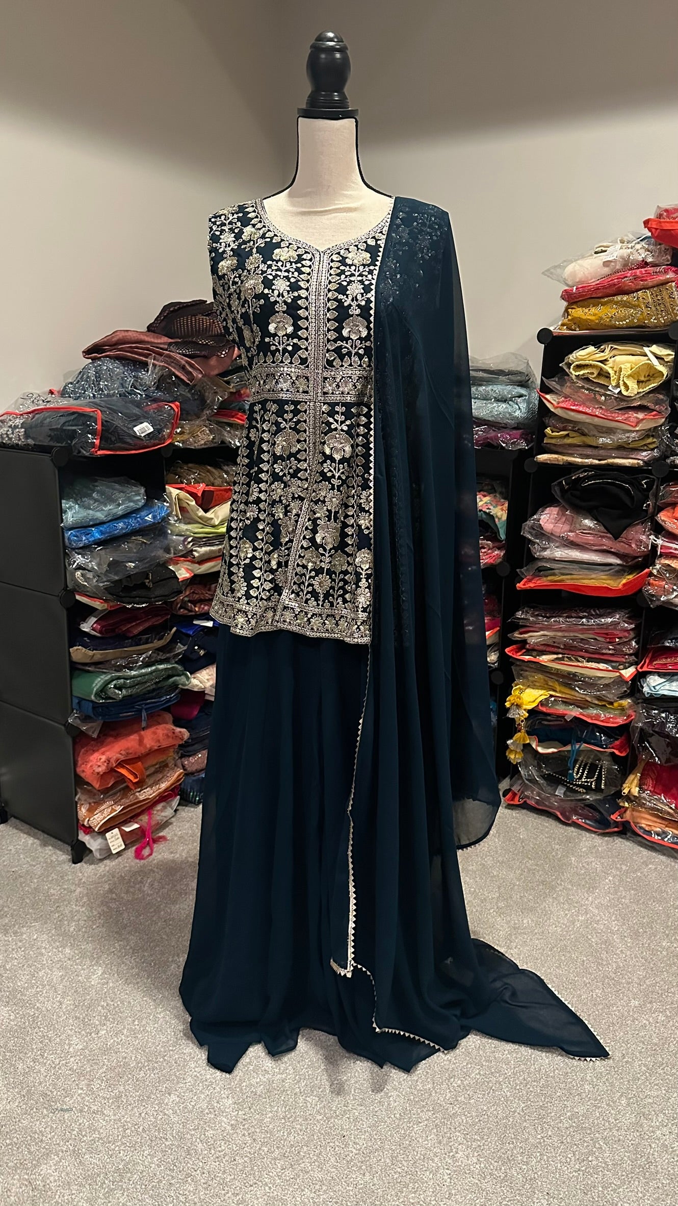 Dark Green Sharara Suit