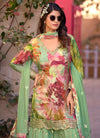 Light Green Chinnon Palazzo Suit