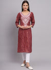 Maroon Cotton Casual Wear