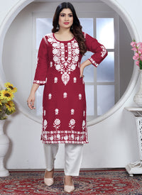 Maroon Rayon Kurti