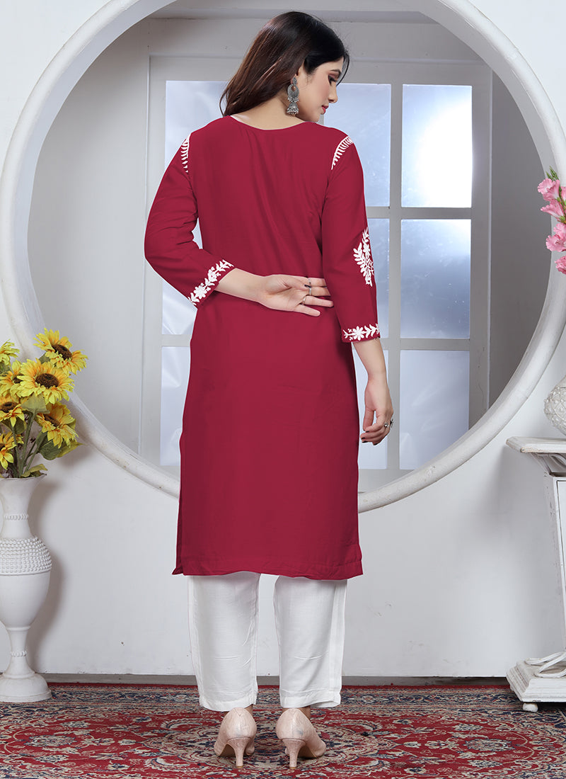 Maroon Rayon Kurti