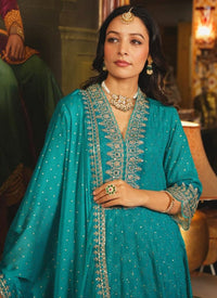 Teal Green Embroidery Anarkali Suit