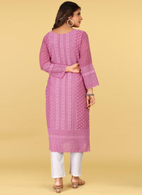 Muave Georgette Embroidery