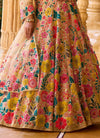 Multi-colored Georgette Embroidery Lehenga