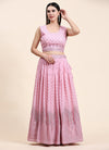 Pink Georgette Lehenga