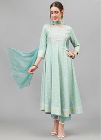 Pistachio Green Rayon Anarkali