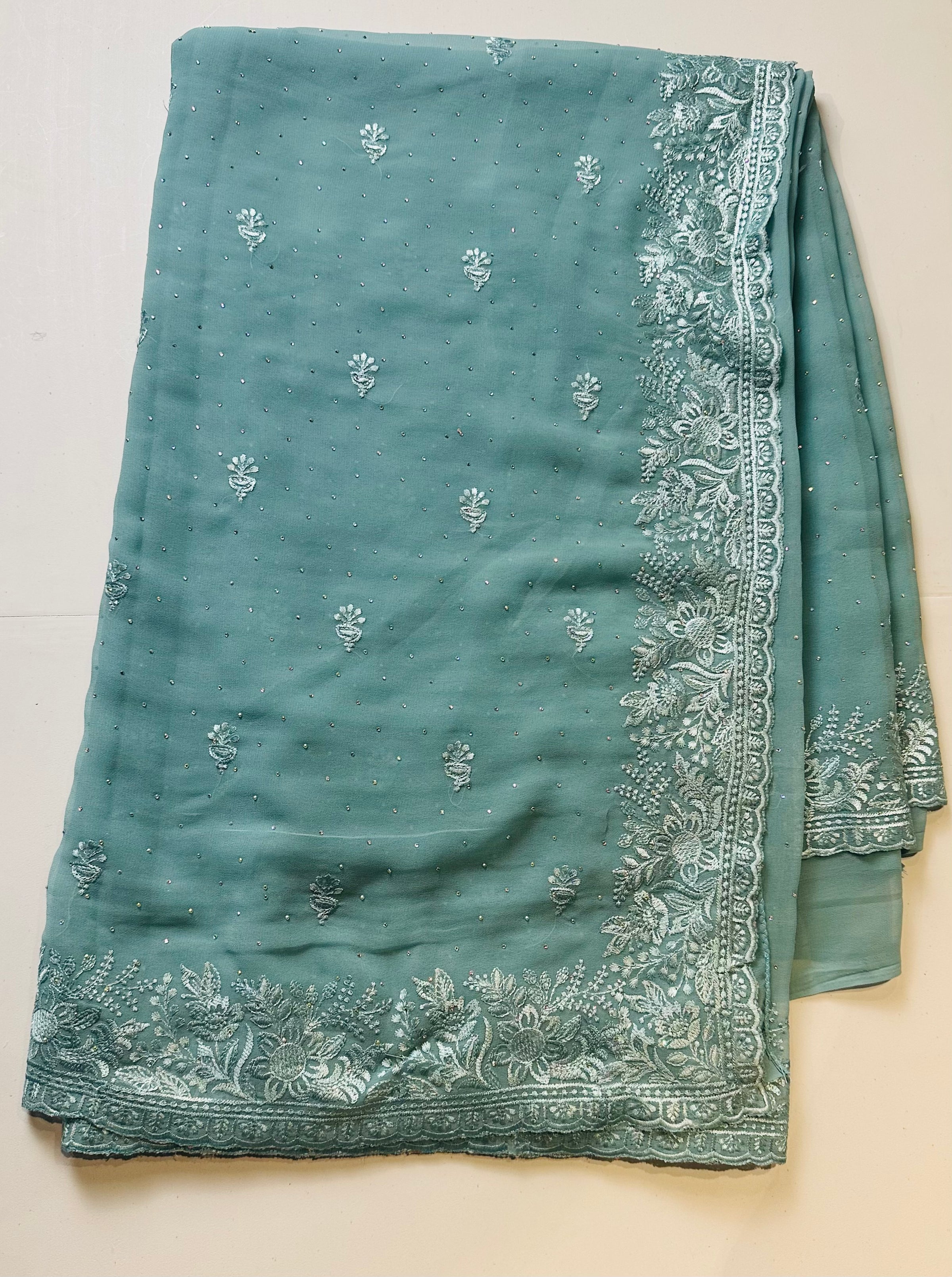 Pista Green Georgette Saree