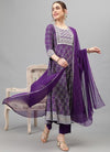 Purple Rayon Anarkali