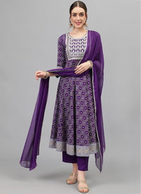 Purple Rayon Anarkali