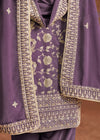 Purple Dola Jacquard Silk Salwar