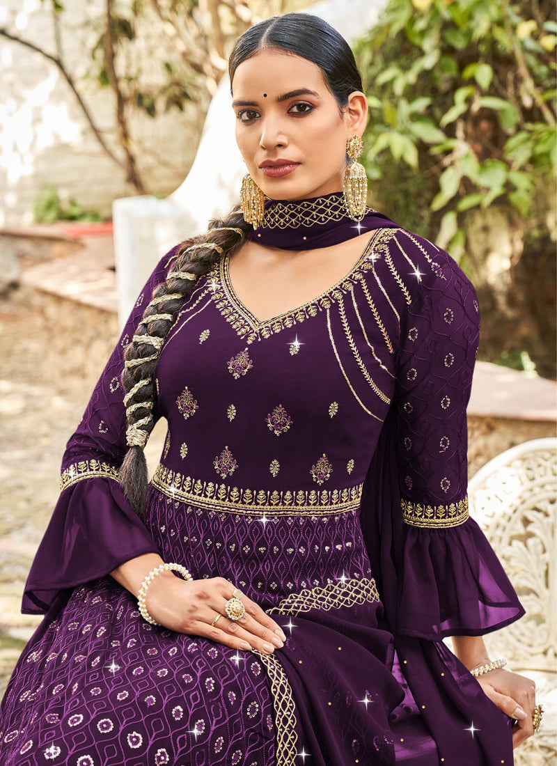 Purple Georgette Anarkali