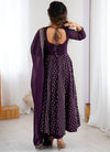Dark Purple Embroidery Anarkali