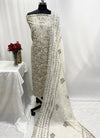 Ivory Embroidered Cotton Salwar