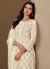 Off-White Crinkle Chiffon Lucknowi Salwar