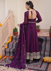 Wine Georgette Anarkali