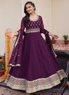 Wine Georgette Anarkali