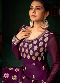 Wine Pure Viscose Khatli Suit